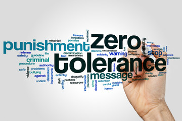 Zero tolerance word cloud