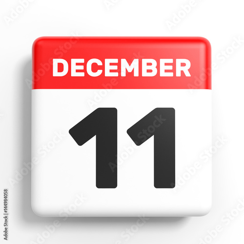 "December 11. Calendar on white background." Stock photo and royalty