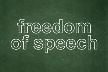 Obraz premium Political concept: Freedom Of Speech on chalkboard background
