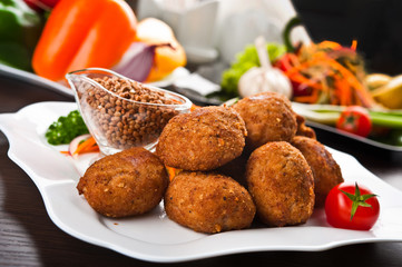 Eating fast food, on a plate