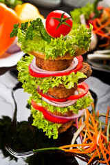 Eating fast food, on a plate