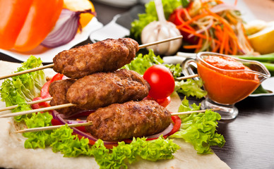 Eating fast food, on a plate