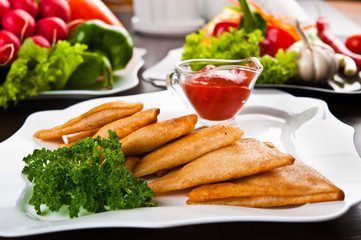 Eating fast food, on a plate