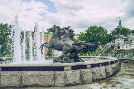 Beautiful fontein in Moscow.