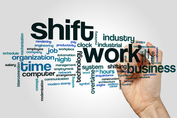 Shift work word cloud
