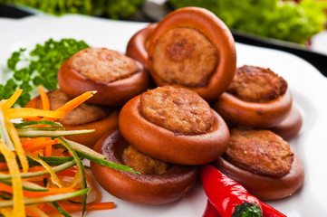 Eating fast food, on a plate