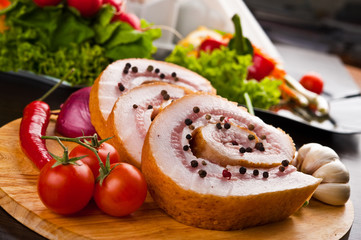 Eating fast food, on a plate