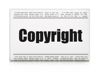 Law concept: newspaper headline Copyright