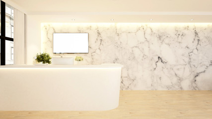 counter reception design for hotel - 3d Rendering