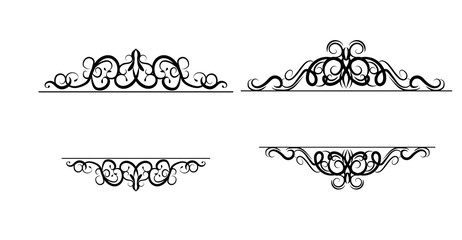 Obraz premium Vintage vector swirl frame set