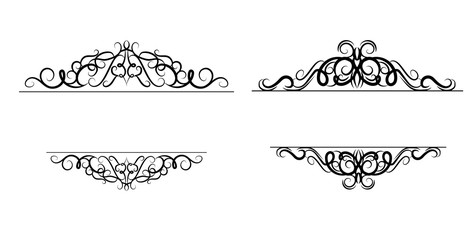 Obraz premium Vintage vector swirl frame set