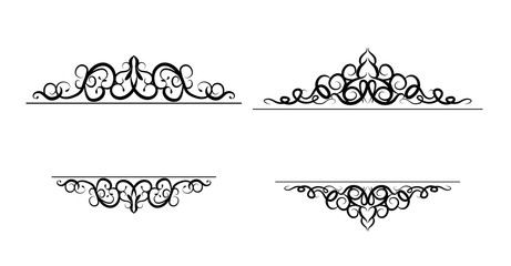 Obraz premium Vintage vector swirl frame set