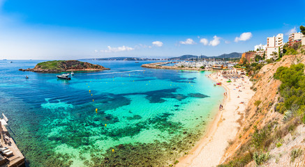 Fototapeta na wymiar Beautiful view of Puerto Portals Nous beach bay on Majorca Spain Mediterranean Sea