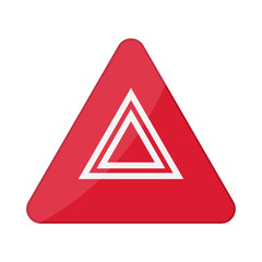 Hazard warning lights flashes button in car. Vector illustration