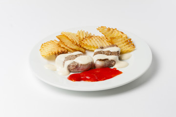 Solomillo con salsa de queso