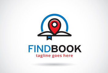 Obraz premium Find Book Logo Template Design Vector, Emblem, Design Concept, Creative Symbol, Icon