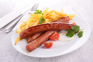 sausage and french fries