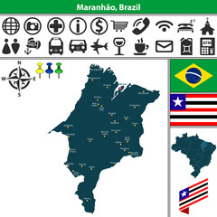 Fototapeta premium Map of Maranhao, Brazil