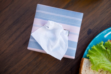 Tissue box made from silk