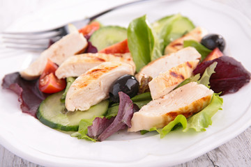 grilled chicken and salad