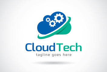 Cloud Tech Logo Template Design Vector, Emblem, Design Concept, Creative Symbol, Icon