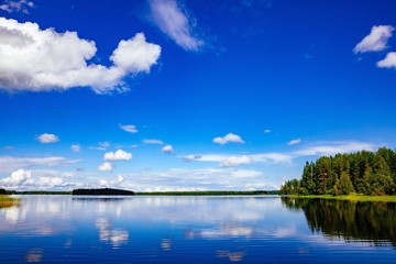 Finland lake landscape at summer