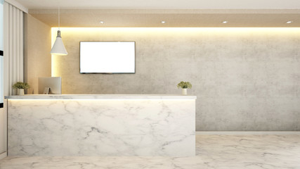 marble counter reception for hotel - 3d Rendering