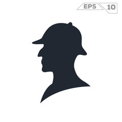 sherlock holmes white silhouette illustration vector design