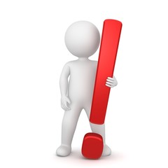 exclamation mark 3d black isolated on white background rendered business symbol icon render in high resolution for print internet and presentation