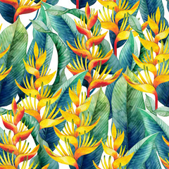 Aquarell Heliconia-Muster