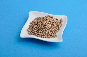 Coriander seeds in a dish