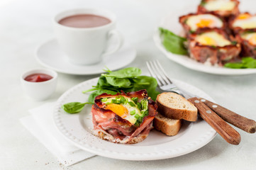 Bacon and Egg Cups with Spinach