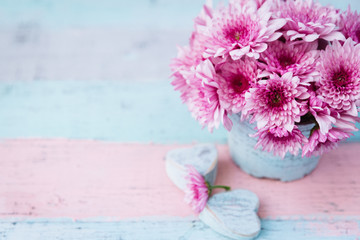Beautiful Shabby Chic Flowers in pot for Mothers Day
