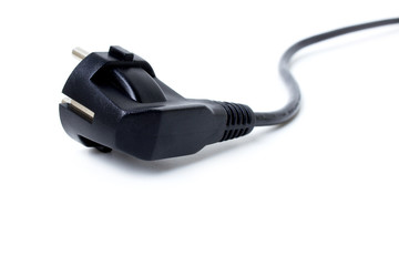 black electric cable - isolated