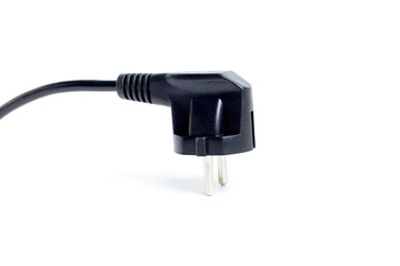 black electric cable - isolated