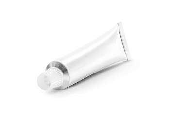 blank packaging toothpaste cream tube isolated on white background