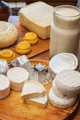 Set of different cheese