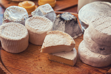 Set of different cheese