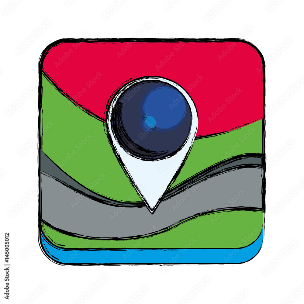 Poster gps map pointer icon vector illustration graphic design