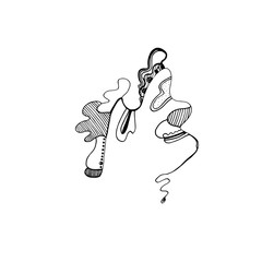 Abstract creative portrait of clown black and white
