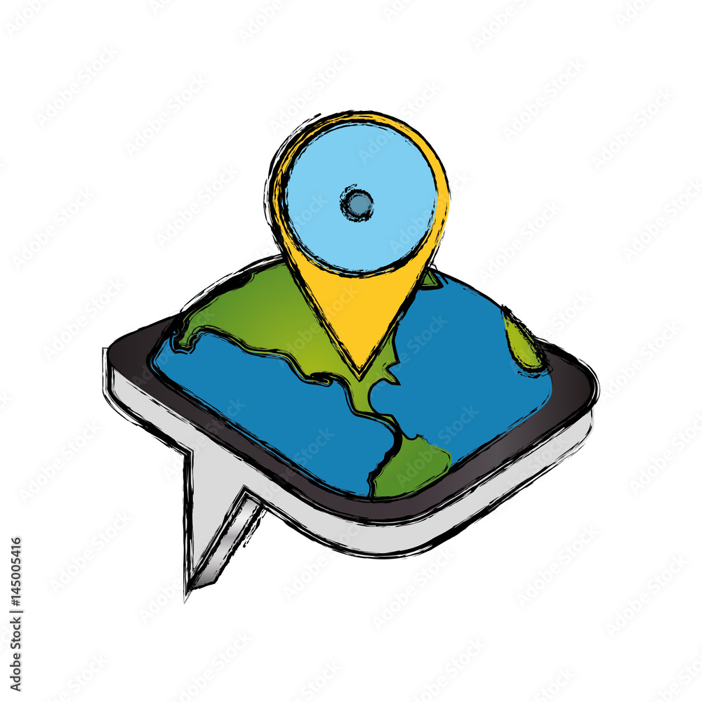 Poster gps map pointer icon vector illustration graphic design