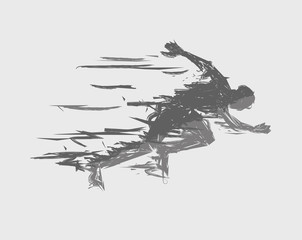 Obraz premium Abstract running man