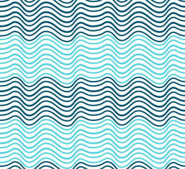 Summer abstract vector seamless pattern with blue and azure geometric sea waves