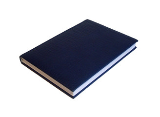 Blue diary isolated on a white background