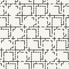 Vector seamless pattern. Modern geometric background with rows of outlined square shaped connected together.