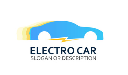Colorful Logo of Electro Car on white