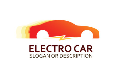 Colorful Logo of Electro Car in Red Colors