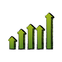 Arrow up increase icon vector illustration graphic design