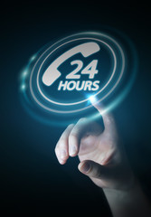 Businesswoman using hotline customer assistance 3D rendering