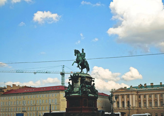 The Monument to Nicholas I, a bronze equestrian monument of Nicholas I of Russia on St Isaac's...
